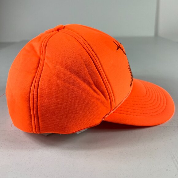 Vintage 90s/80s Deer Hunting Rope Adjustable Snap Back Hat Orange Faded Cap - Picture 7 of 12
